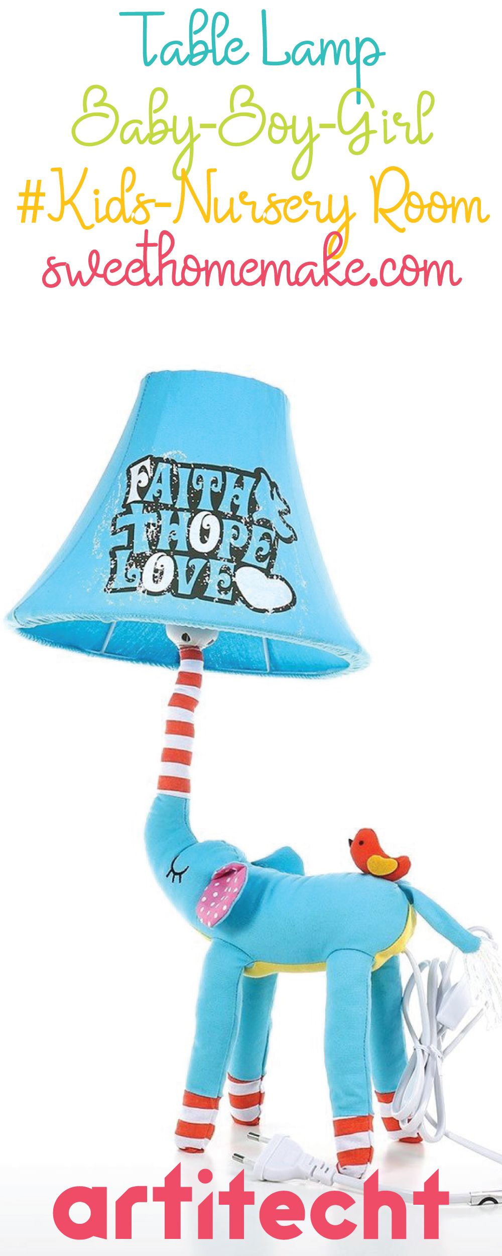 Elephant Bedroom Decor and Elephant Room Decor with Toys and Table Lamp