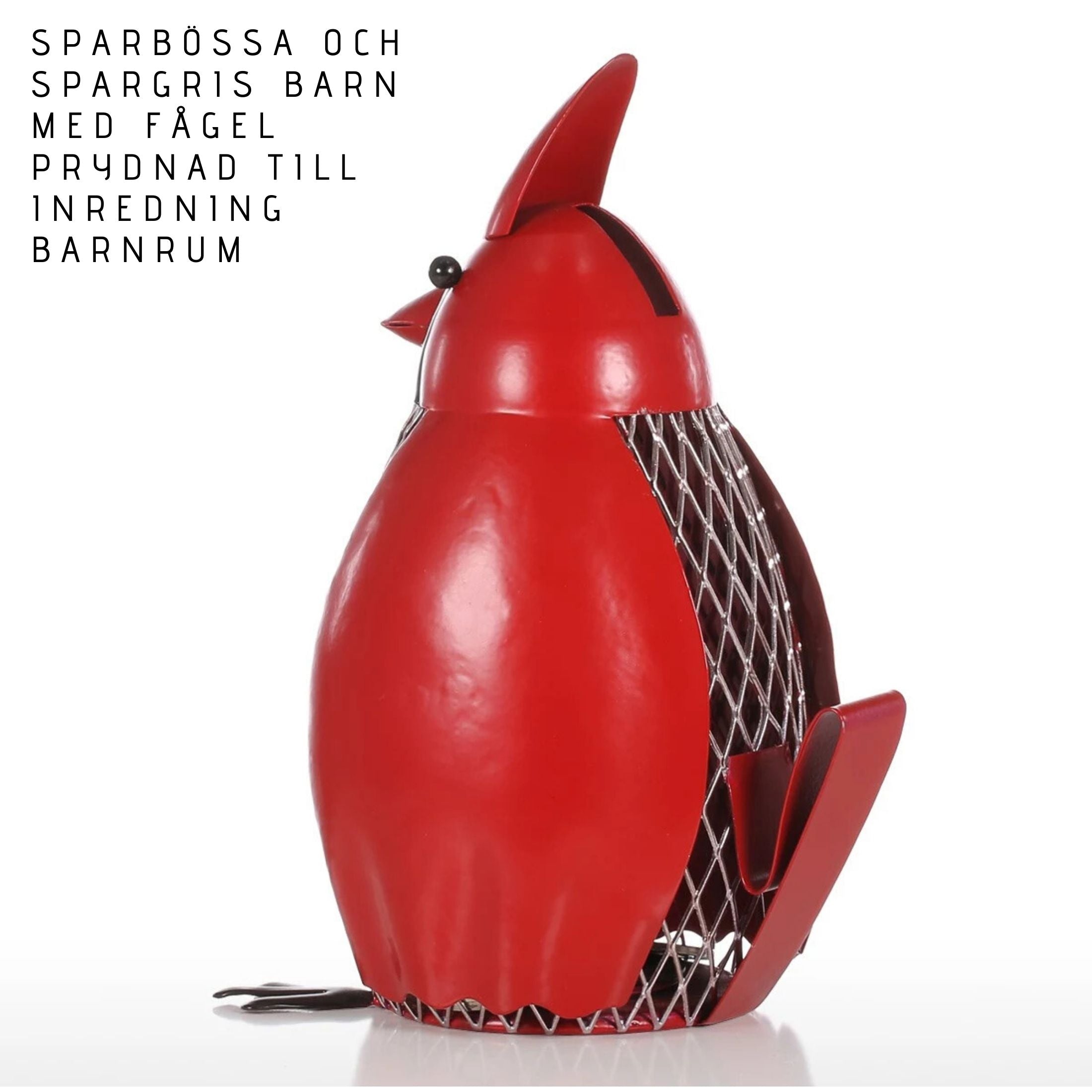 Sparbössa och Spargris Barn med Fågel Prydnad till Inredning Barnrum