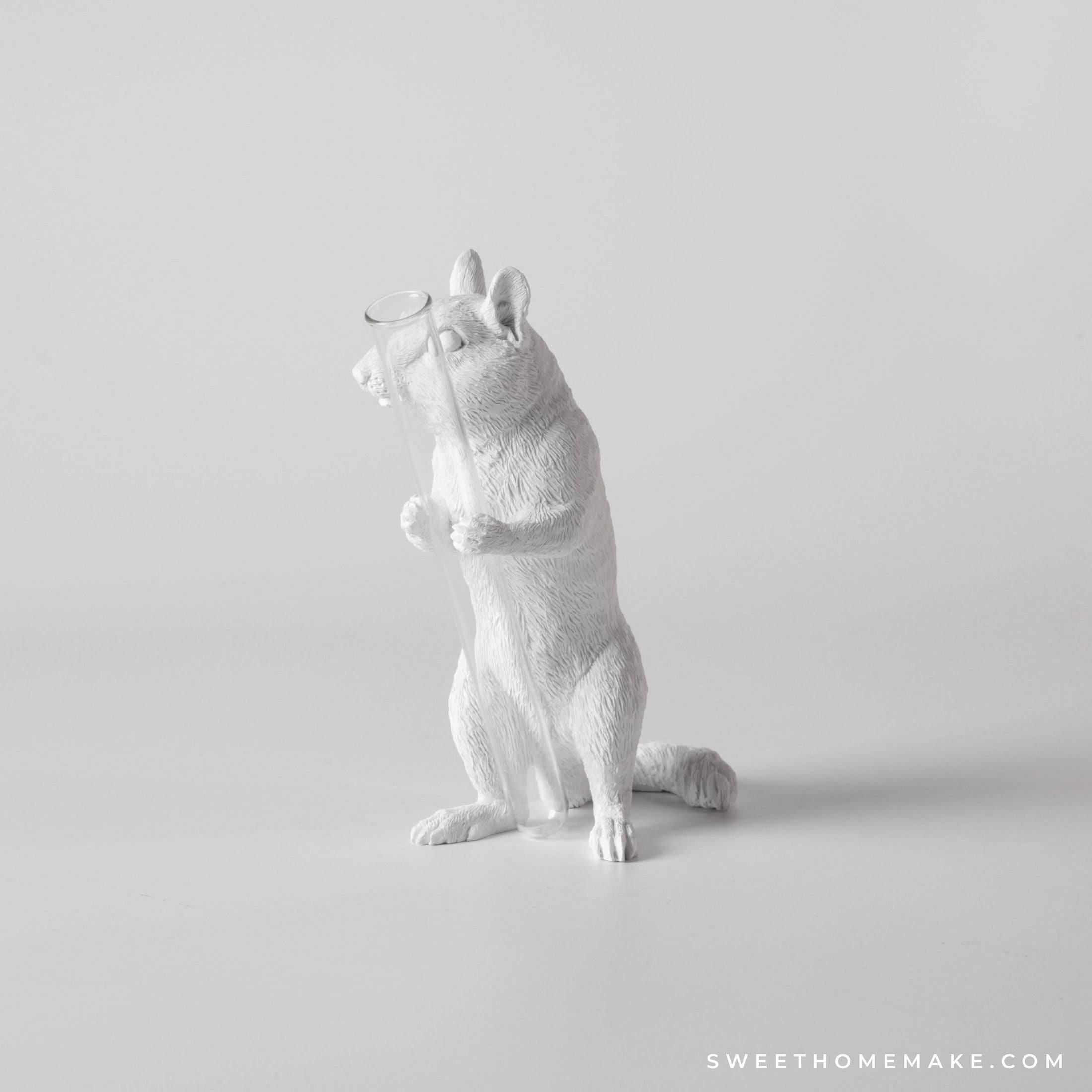 Squirrel Vase for Single Flower with Decorative Statue