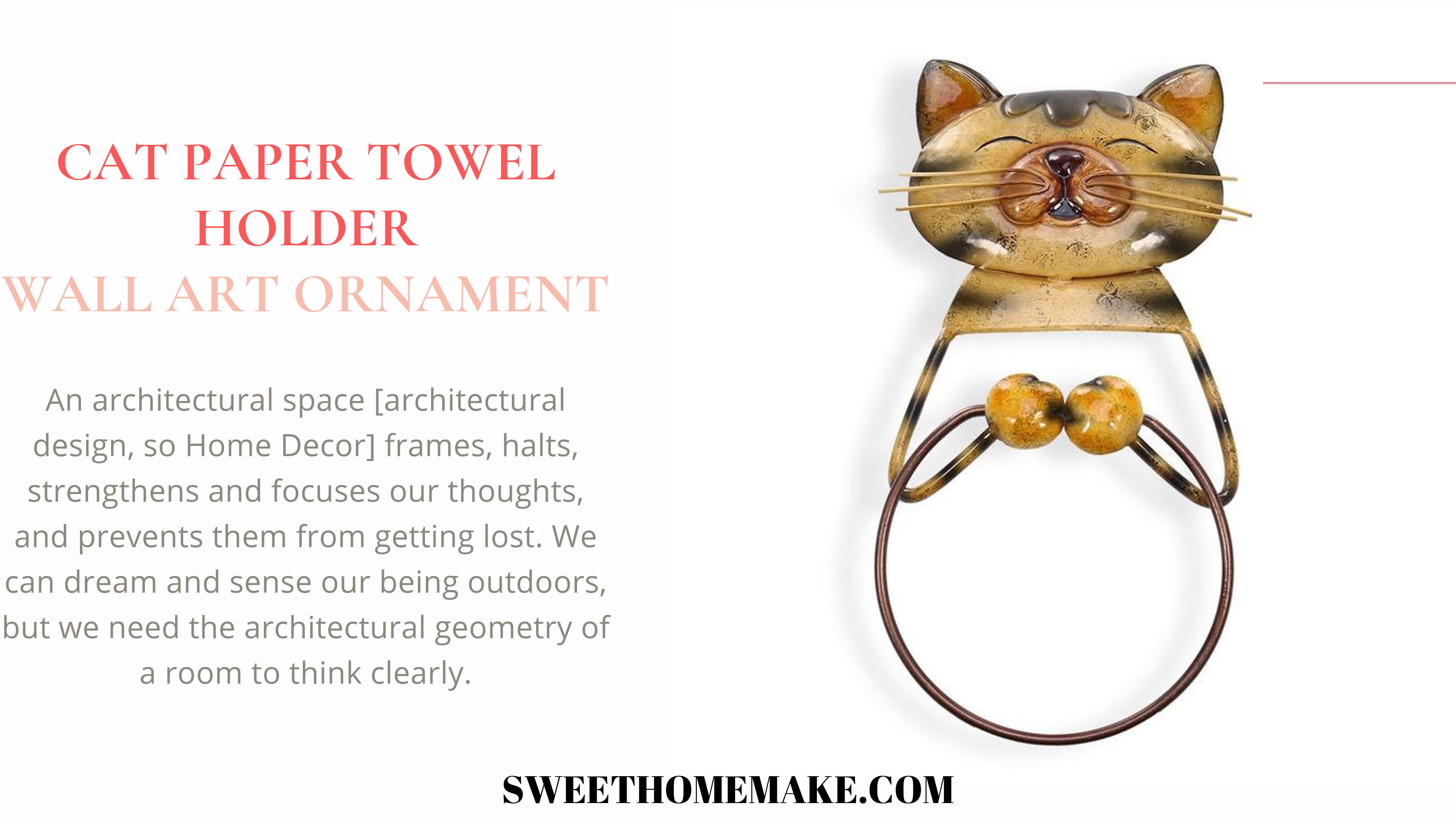 Wall Mount Paper Towel Holder by Metal Cat Ornament