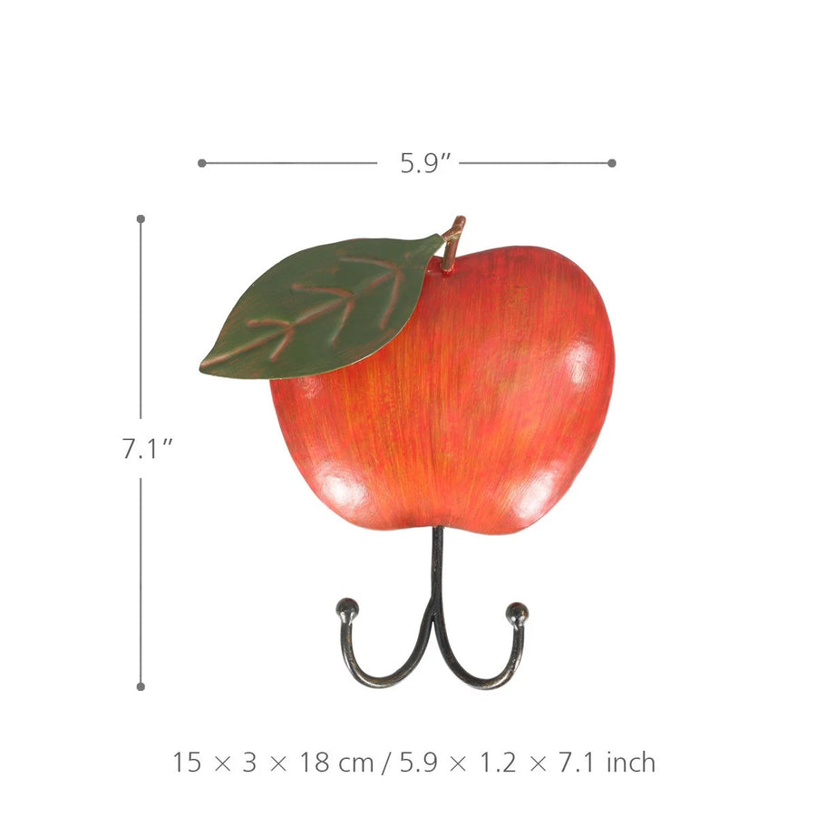 Metal Apple Wall Hook For Kitchen And Bathroom Wall Art Decor