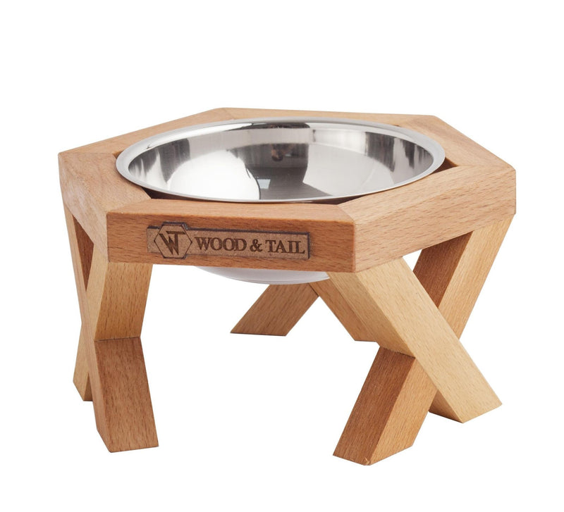 Single Elevated and Raised Wooden Dog Bowl Stand \u2013 The Sweet Home Make