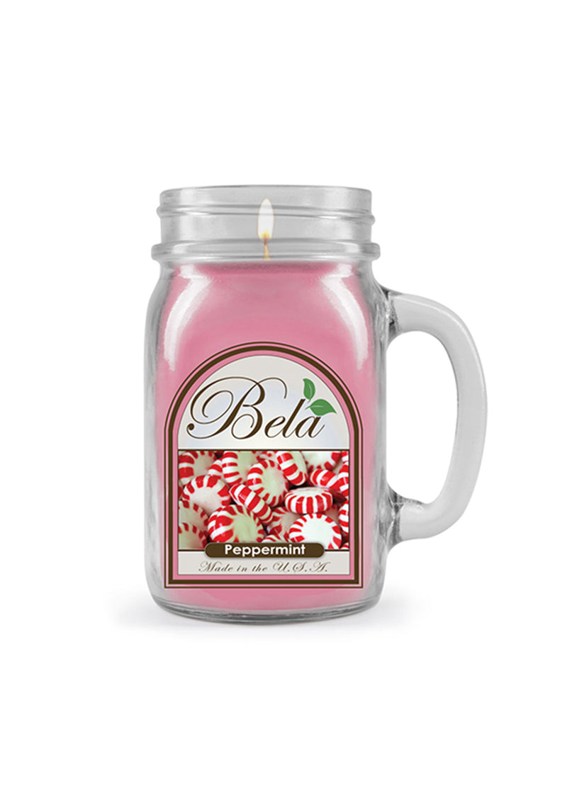 Bela Home Fragrance Peppermint Mug Candle 13 Oz