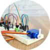 Breadboard circuit with servo