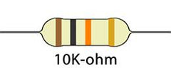 10k-ohm Resistor Color Pattern