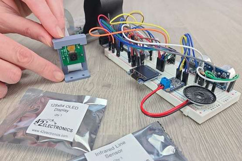 Breadboard circuit from the Level C lessons