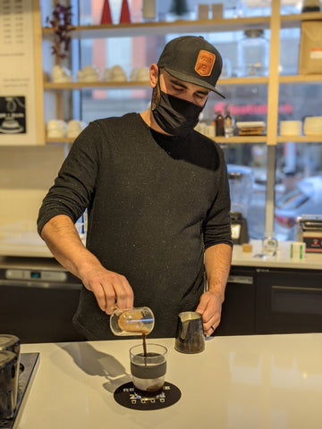 Barista Pours Espresso