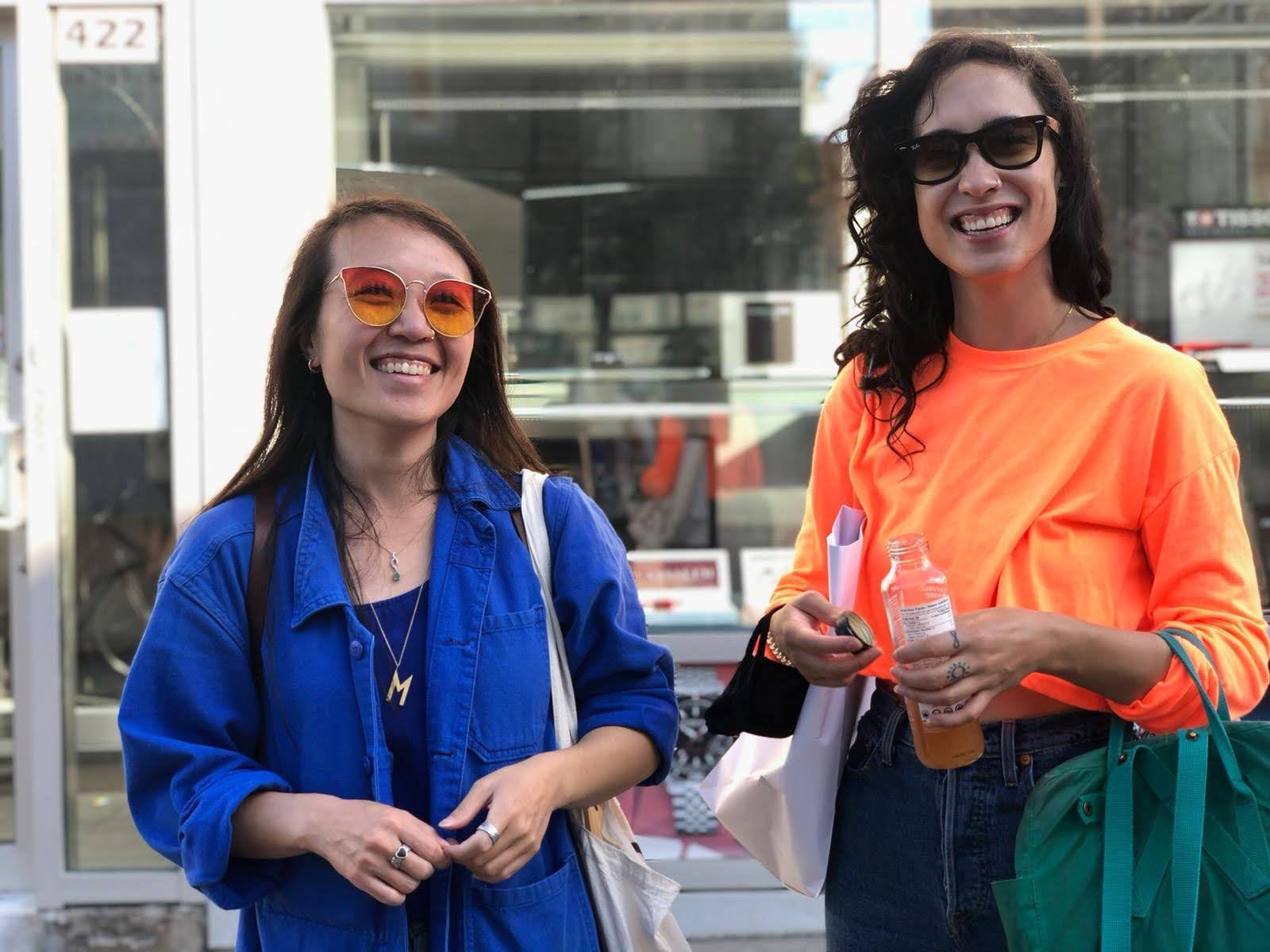 Melanie Leeson with friend Kat Symes, former co-workers at Transcend Coffee