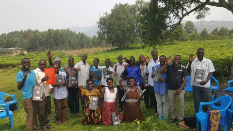 Lead Farmers celebrating their graduation from the NAI program in Uganda