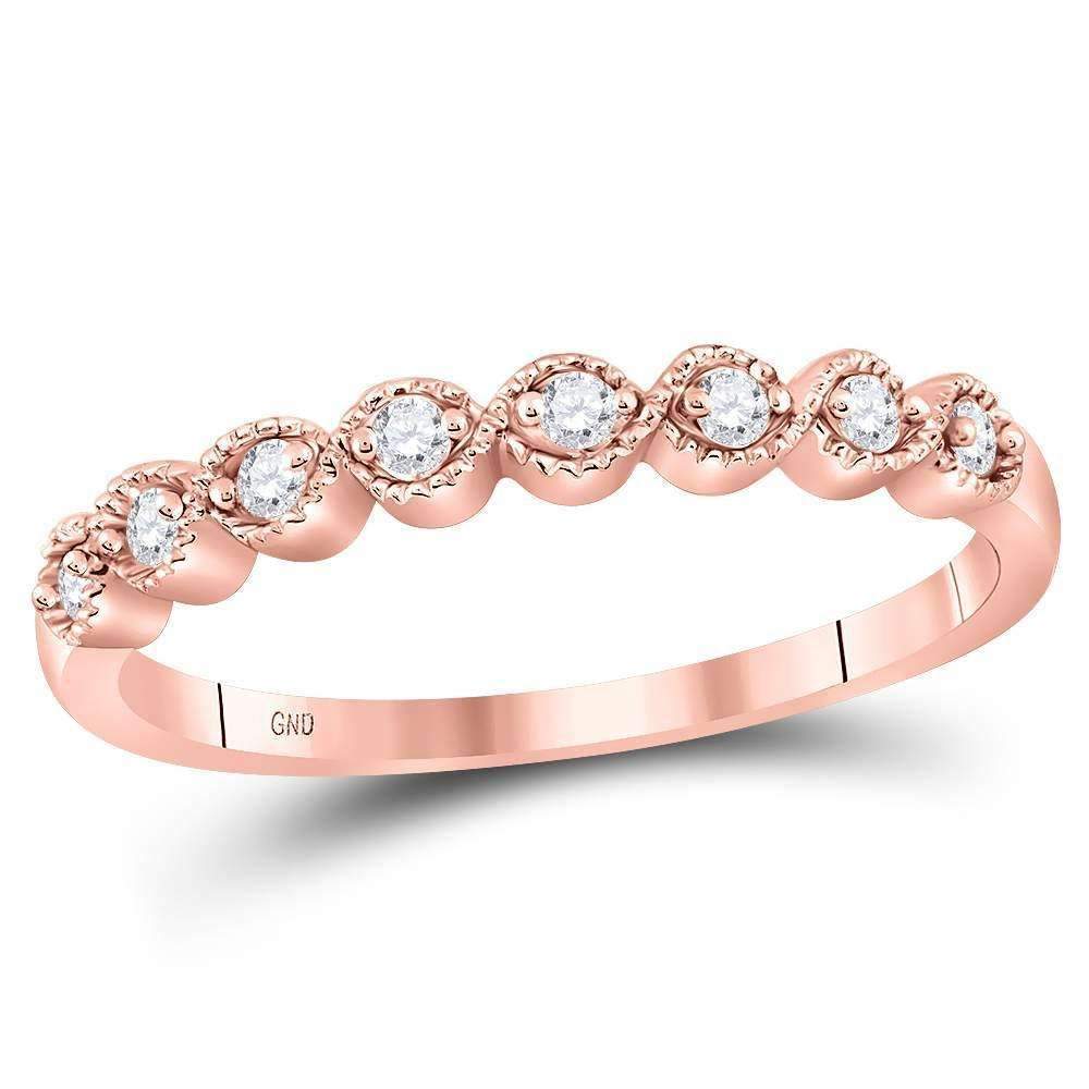 10k Rose Gold Women's Diamond Stackable Ring - FREE Shipping (US/CA)