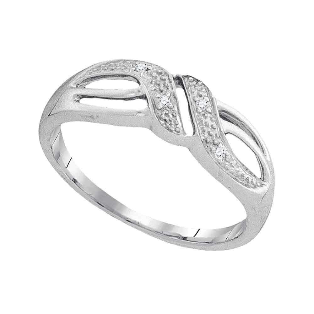 10kt White Gold Women's Round Diamond Band Ring .02 Cttw - FREE Shipping (US/CAN)