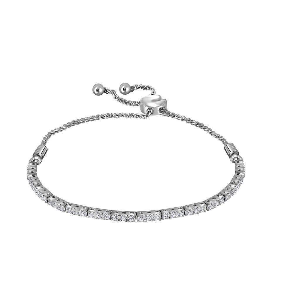 14kt White Gold Women's Round Diamond Bolo Bracelet 1.00 Cttw - FREE Shipping (US/CAN)