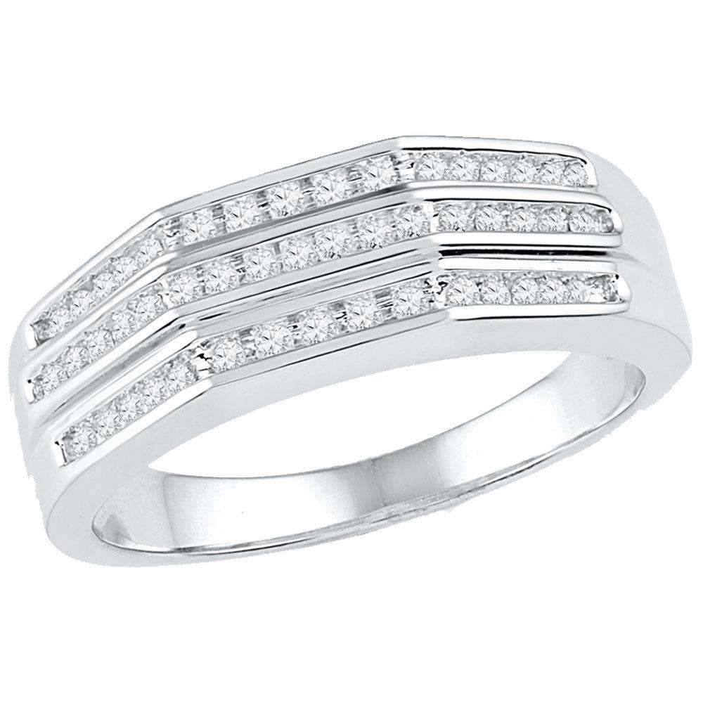 10kt White Gold Women's Round Diamond Flat Side Arched Band Ring 1/4 Cttw - FREE Shipping (US/CA