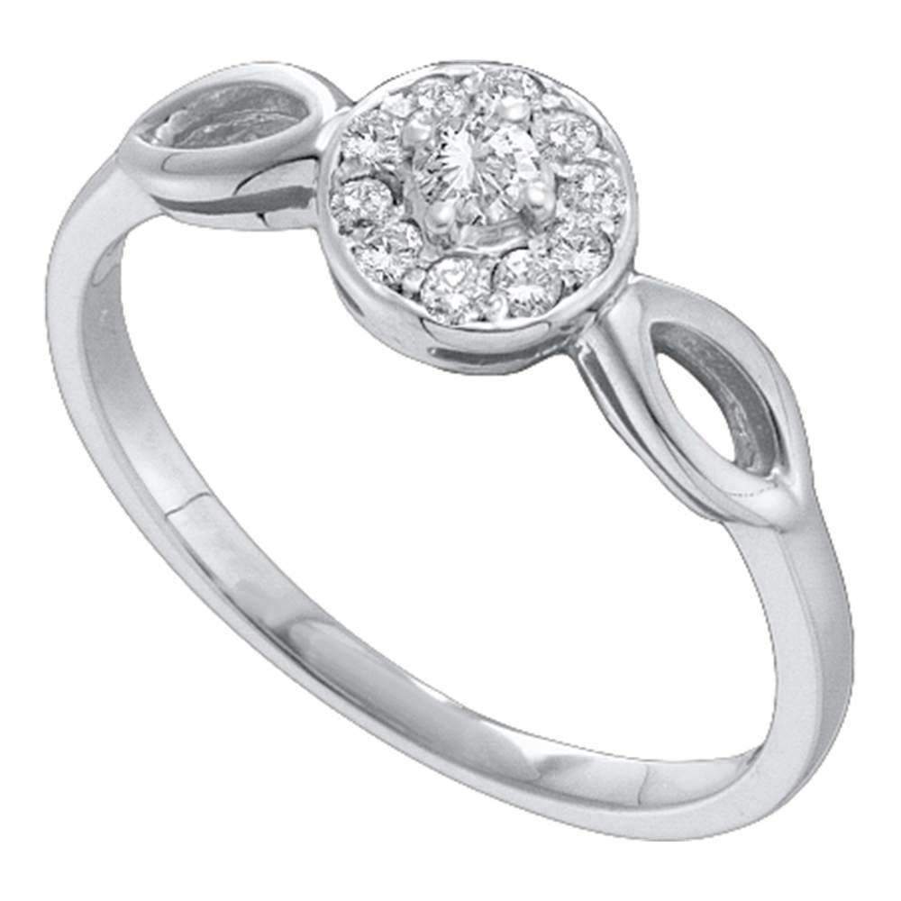 10kt White Gold Women's Round Diamond Solitaire Promise Bridal Ring 1/8 Cttw - FREE Shipping (US