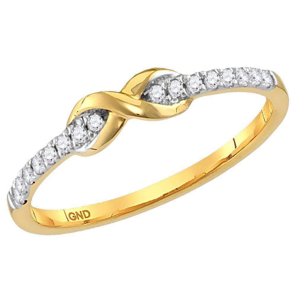 10kt Yellow Gold Women's Round Diamond Infinity Knot Stackable Ring 1/10 Cttw - FREE Shipping (U