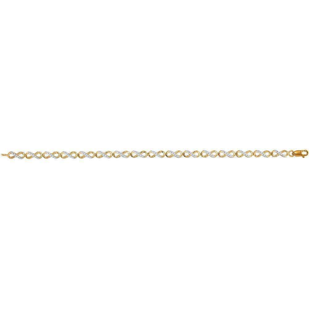 10kt Yellow Gold Women's Round Diamond Infinity Tennis Bracelet 1-4 Cttw - FREE Shipping (US/CAN