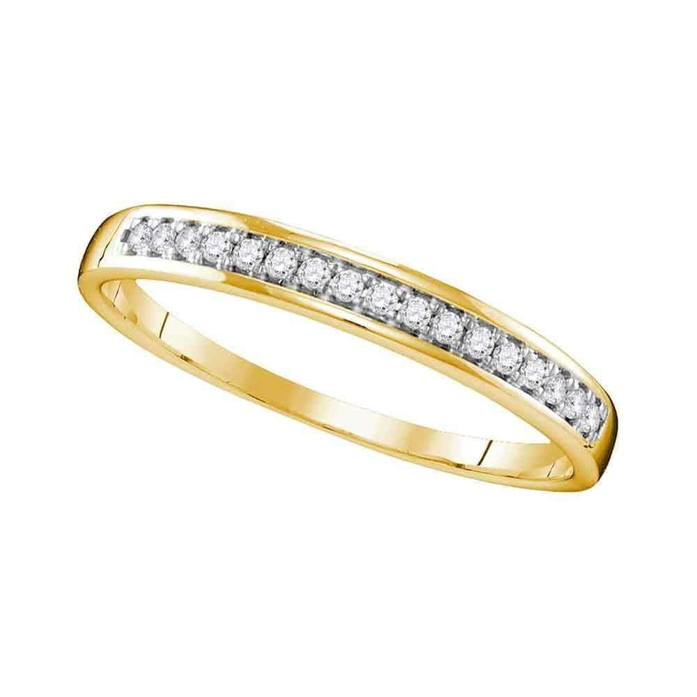 10kt Yellow Gold Women's Round Diamond Wedding Band Ring 1/10 Cttw - FREE Shipping (US/CAN)