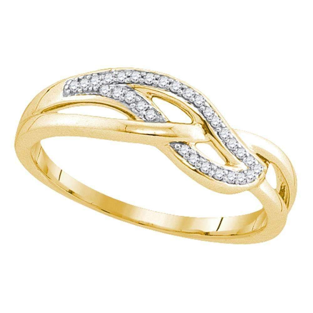 10kt Yellow Gold Women's Round Diamond Woven Strand Band Ring 1/10 Cttw - FREE Shipping (US/CAN)