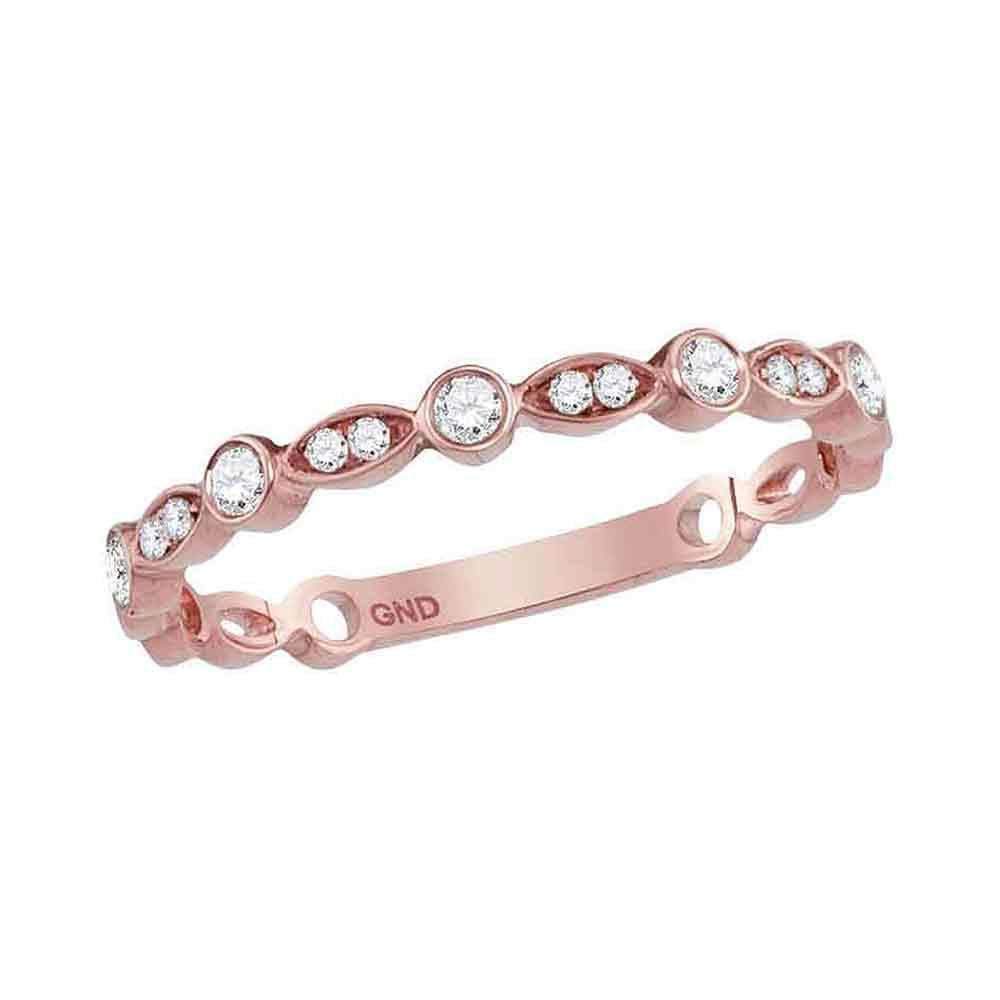 14kt Rose Gold Women's Round Diamond Stackable Band Ring 1-6 Cttw - FREE Shipping (US/CAN)