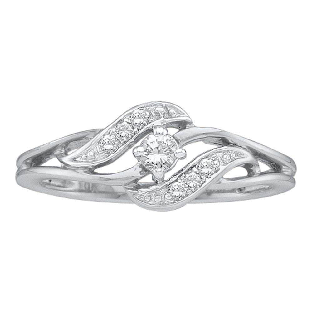 14kt White Gold Women's Round Diamond Solitaire Promise Bridal Ring 1/6 Cttw - FREE Shipping (US