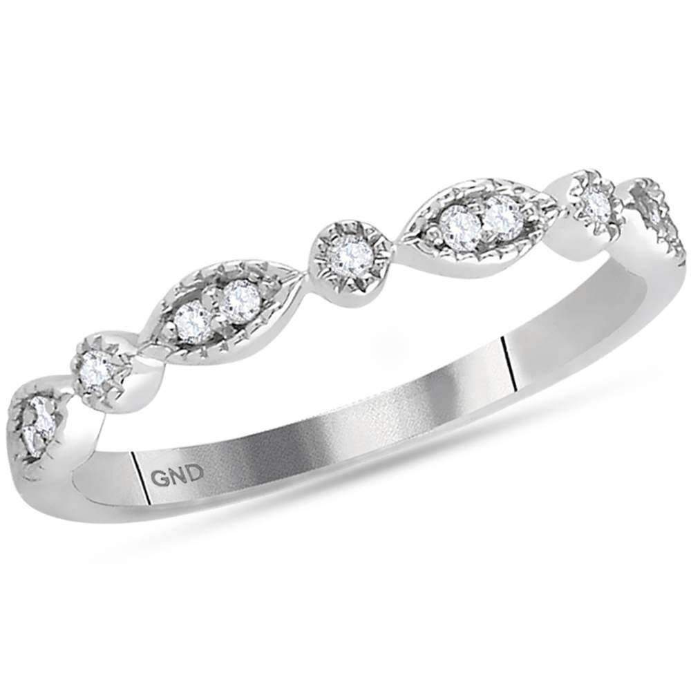 14kt White Gold Women's Round Diamond Stackable Band Ring 1-10 Cttw - FREE Shipping (US/CAN)