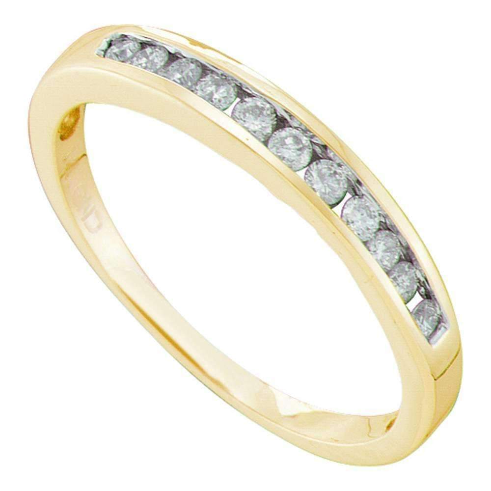 14kt Yellow Gold Women's Round Diamond Single Row Fashion Band Ring 1/4 Cttw - FREE Shipping (US