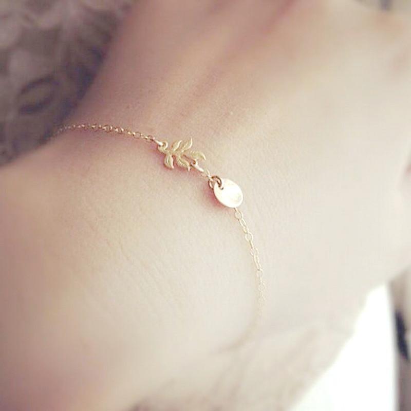 Fashion Simple Alloy Chain Trendy Leaf Bracelet