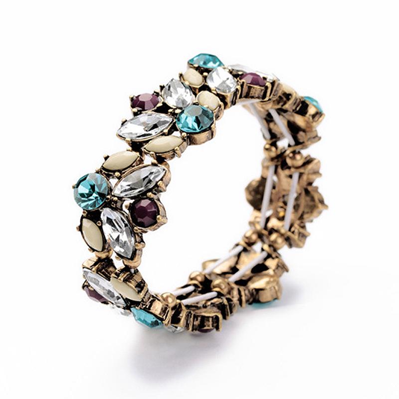 Lady Exquisite Stylish Shiny Resin Decoration Alloy Bracelet