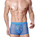 Man Sexy Hollow Transparent Unique Pattern Printed Refreshing Nylon Underwears