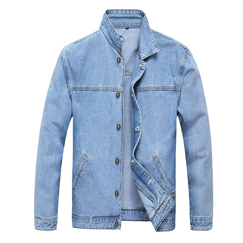 Men Cotton Patchwork Denim Jacket