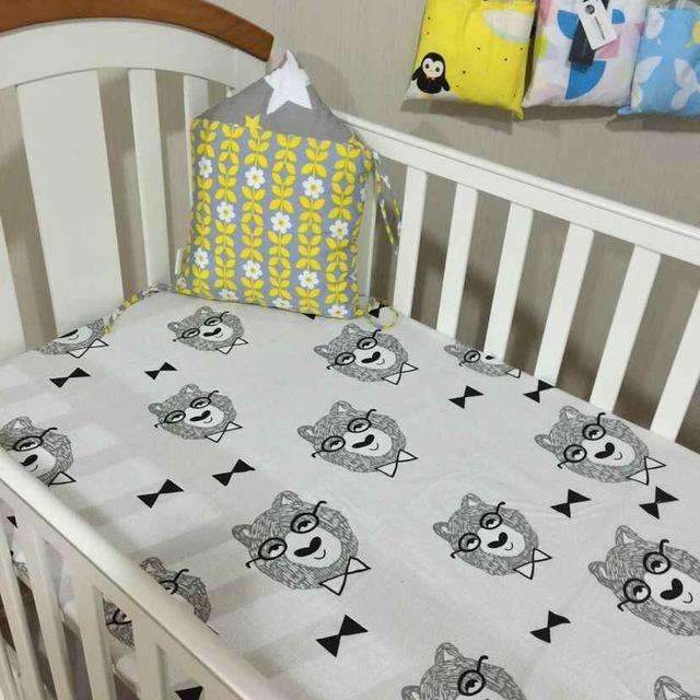 70 130cm Baby Bed Crib Sheet Mattress Cover Muslin Tree Crown