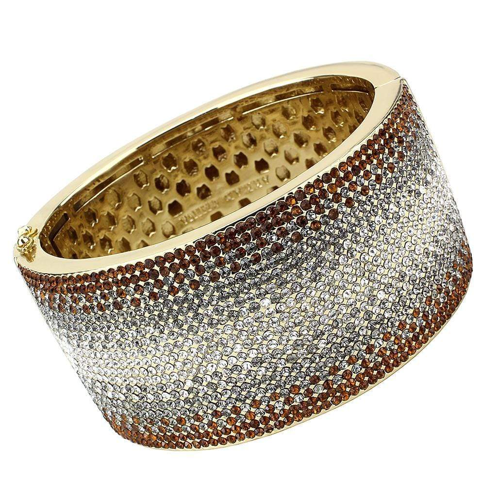 Gold Bangle Bracelet LO4280 Gold Brass Bangle with Top Grade Crystal