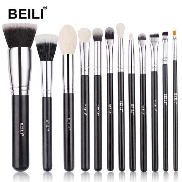 BEILI Black Makeup brushes set Professional Natural goat hair brushes Foundation Powder Contour Eyes