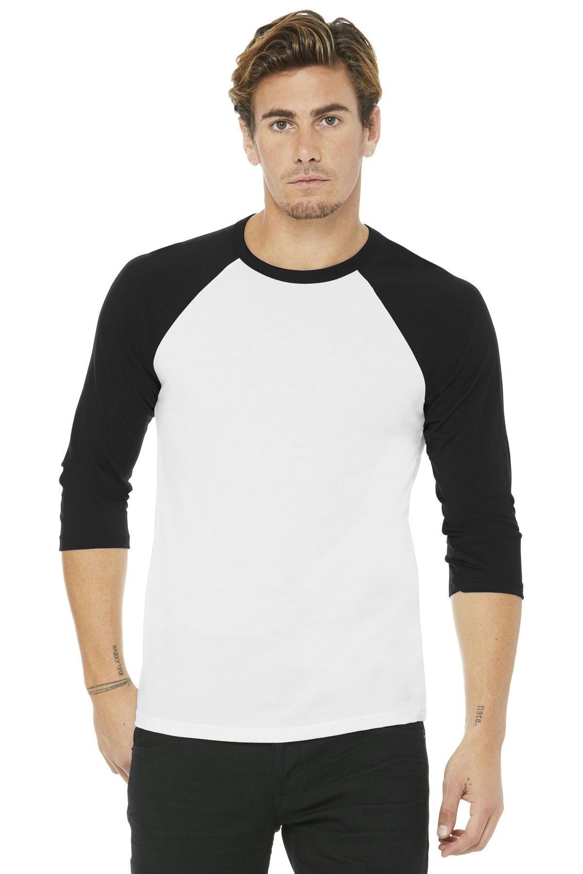 BELLA+CANVAS  Unisex 3/4-Sleeve Baseball Tee. BC3200