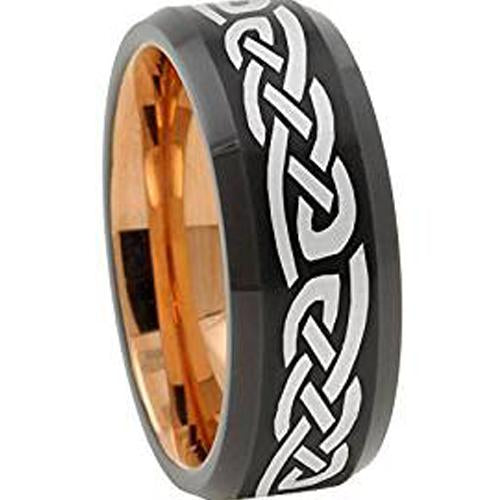 Black Wedding Rings Black Rose Pink Tungsten Carbide Celtic Ring