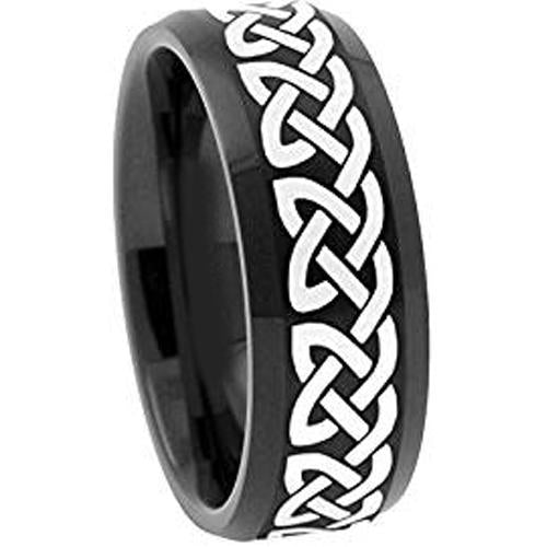 Black Wedding Rings For Men Black Tungsten Carbide Celtic Ring