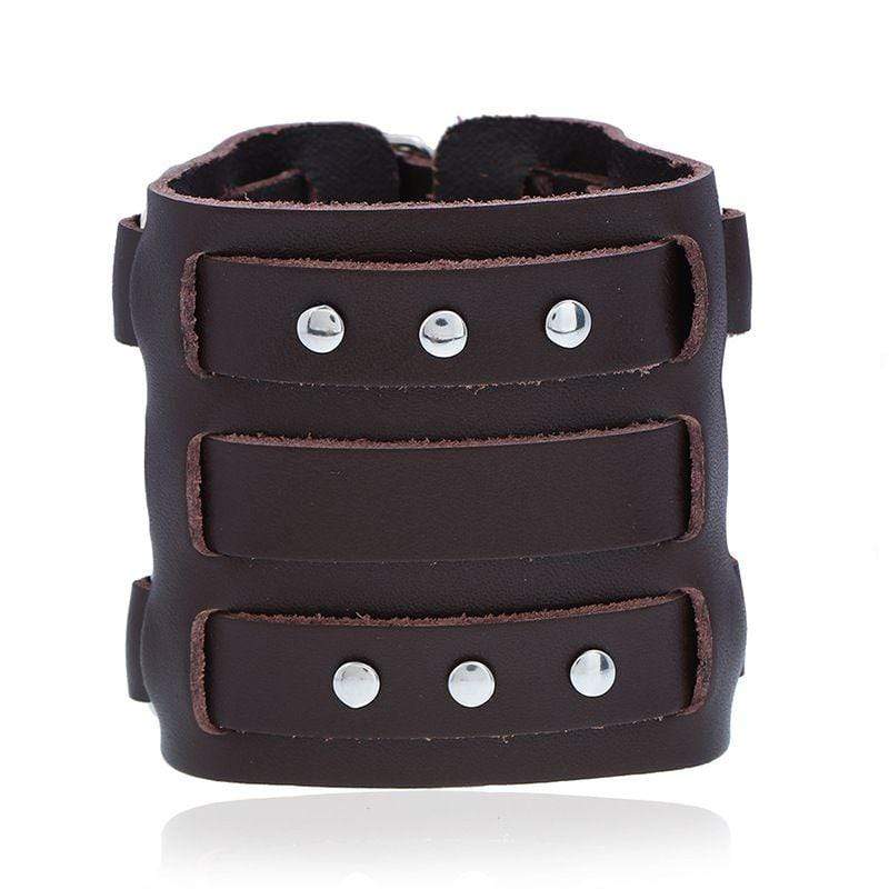 Punk Men Fashion Exaggerated Widening Leather Bracelet