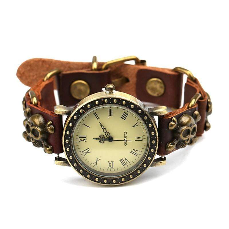 Simple Retro Alloy Skull Man's Bracelet Watch