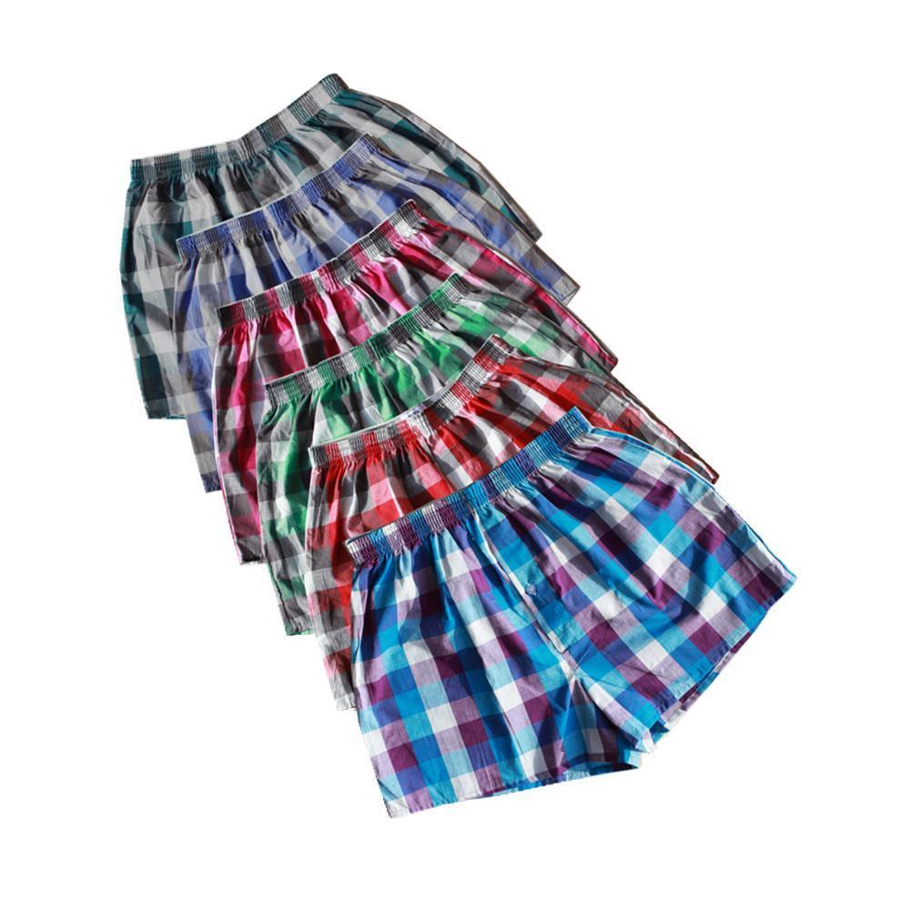 Classic Plaid Men Boxer Shorts Mens Underwear Trunks Cotton Cuecas Underwear boxers