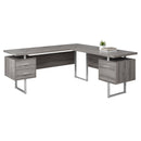 Desks Desks For Sale - 71" x 71" x 30" Dark Taupe, Silver, Particle Board, Hollow-Core, Metal - Computer Desk HomeRoots