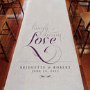 Expressions Personalized Aisle Runner White With Hearts Vintage Pink (Pack of 1)-Aisle Runners-Black-JadeMoghul Inc.
