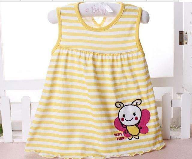 Girls Cute Printed  Summer Cotton Jersey Dress