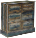 Glancio Spacious Console Table, Antique Oak & Teal Blue-Console Tables-Antique Oak & Teal-Wood MDF-JadeMoghul Inc.
