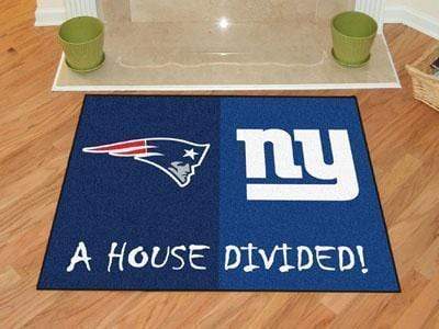 Large Area Rugs Cheap NFL Patriots Giants House Divided Rug 33.75"x42.5"