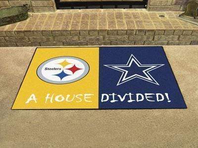 Large Area Rugs Cheap NFL Steelers Cowboys House Divided Rug 33.75"x42.5"