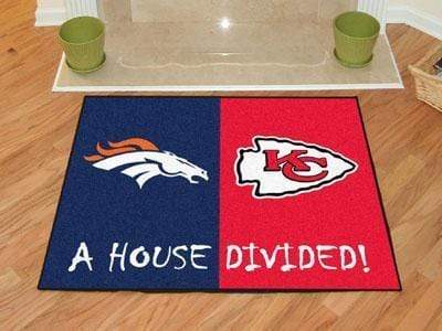 Large Area Rugs NFL Broncos Chiefs House Divided Rug 33.75"x42.5"