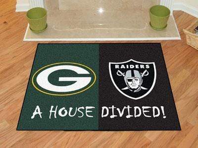 Large Area Rugs NFL Packers Raiders House Divided Rug 33.75"x42.5"