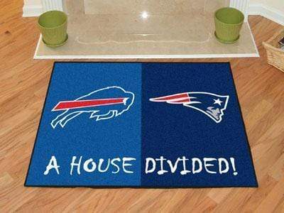 Large Rugs NFL Patriots Bills House Divided Rug 33.75"x42.5"