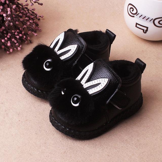 Insole 11.5-13.5cm New Winter Rabbit Infant Shoes Toddlers Baby Snow Fur Boots Cotton Shoes