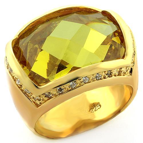 Gold Plated Rings LOAS819 Gold 925 Sterling Silver Ring with AAA Grade CZ